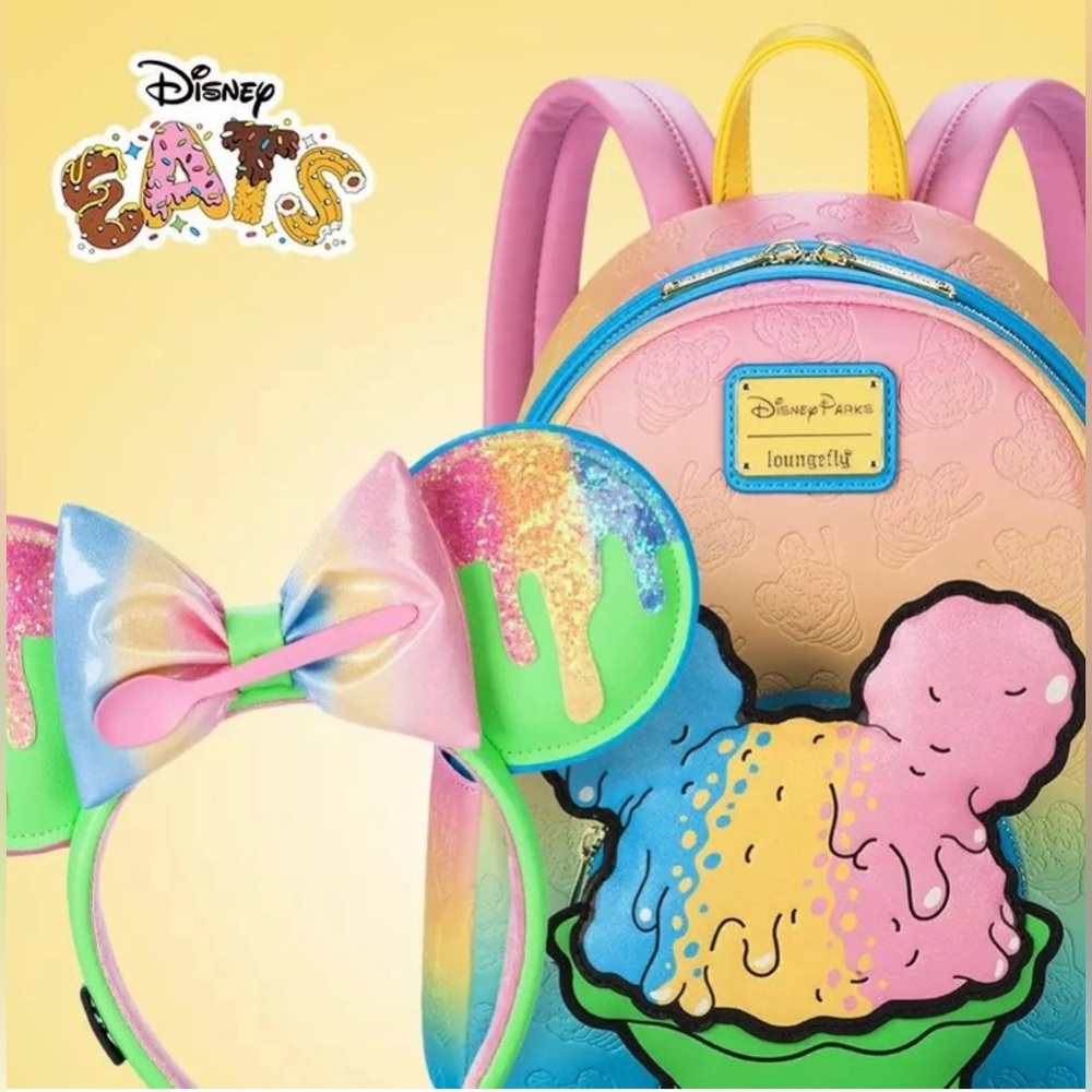Loungefly Disney Parks Shaved ice Backpack and Headband Set NWT